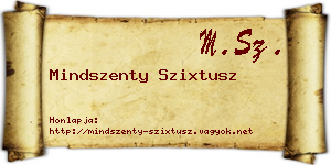 Mindszenty Szixtusz névjegykártya